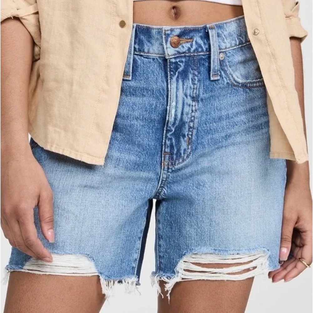 Madewell‎ Rlaxed Mid-Length Denim Shorts in Brockport Medium Wash Size 24